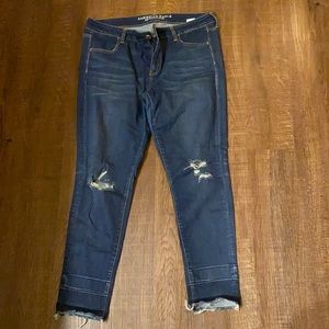 American Eagle Dark Wash Ripped Jeans